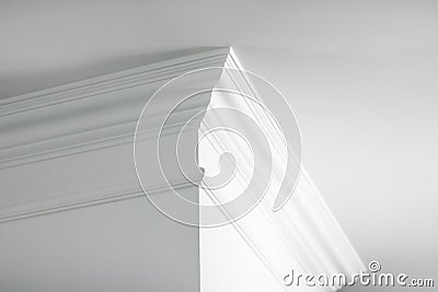 Molding on ceiling detail, interior design and architectural abstract background Stock Photo