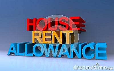 House rent allowance on blue Stock Photo