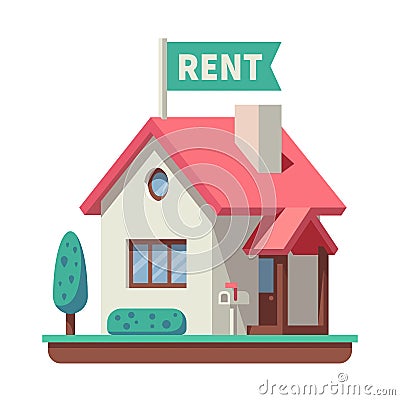 House for rent Vector Illustration