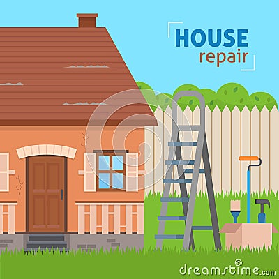 House repair. Vector Illustration