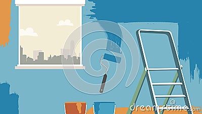 House reparation. painting walls Background Vector for advertise, banner, projects Stock Photo