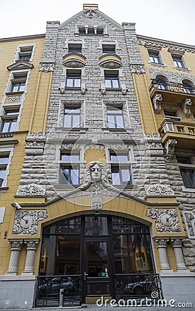 House in Riga popular among Soviet filmmakers Stock Photo