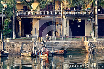 Hoi An in Vietnam in early morning Editorial Stock Photo