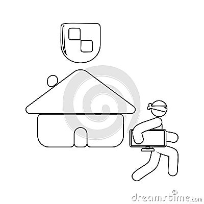 house robbery icon. Element of insurance for mobile concept and web apps icon. Thin line icon for website design and development, Stock Photo