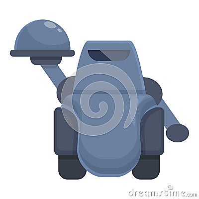 House robot waiter icon cartoon vector. Future plate Vector Illustration