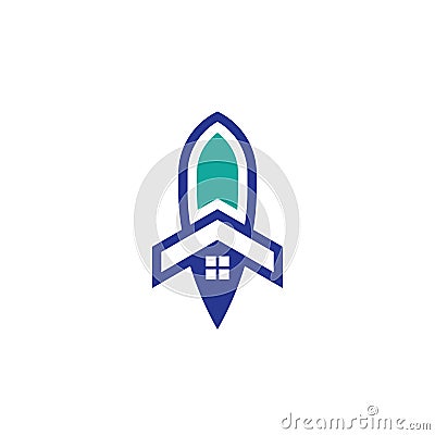 House rocket business logo Vector Design Vector Illustration