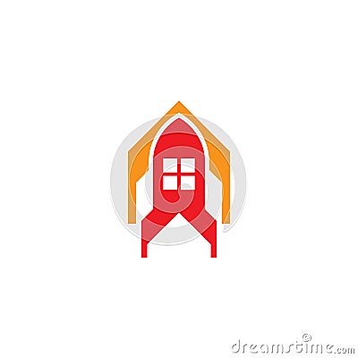 House Rocket logo vector Design Vector Illustration