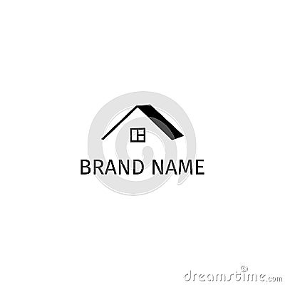 House roof minimalistic logo design vector Vector Illustration