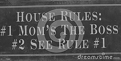 House rules sign Stock Photo