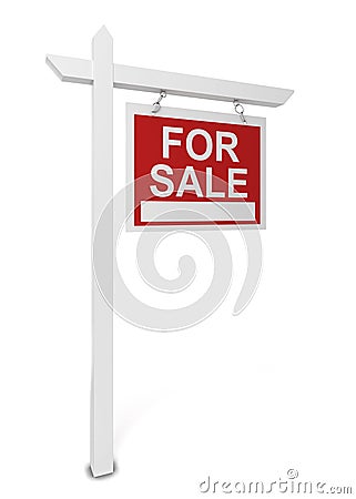 House for sale sign Cartoon Illustration