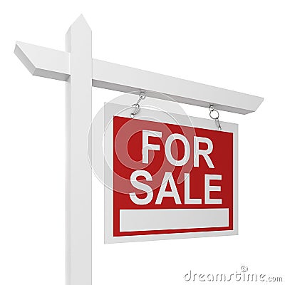 House for sale sign Cartoon Illustration