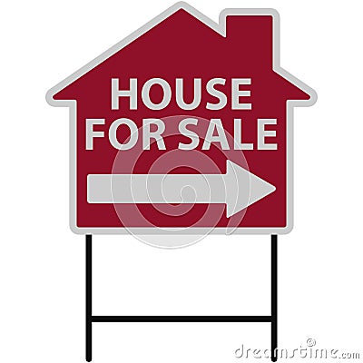 House For Sale Sign Illustration Vector Illustration