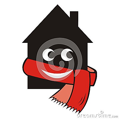 House and scarf Vector Illustration