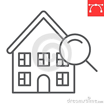 House search line icon Vector Illustration