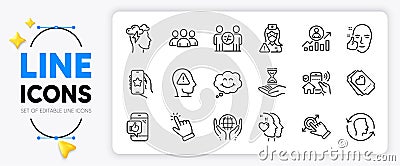 House security, Smile and Organic tested line icons. For web app. Vector Vector Illustration