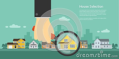 House selection concept Vector Illustration