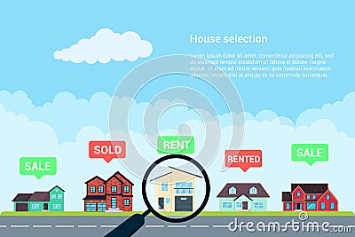 House selection infographic flat style design vector illustration. Vector Illustration