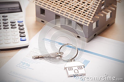 House shaped keyring Stock Photo