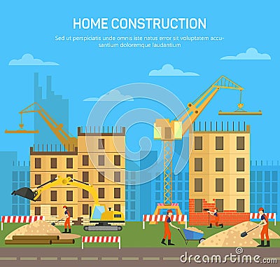House or skyscraper,building or house construction Vector Illustration