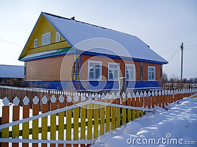 House in a snow Stock Photo