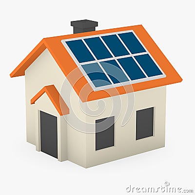 House with solar panels Stock Photo