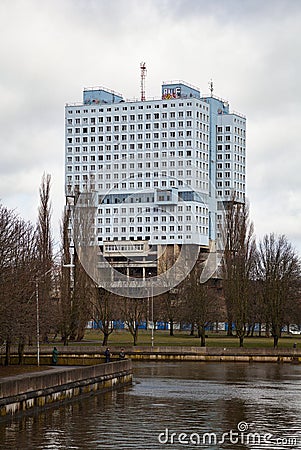 The house of Soviets - a famous unfinished building in the city centre of Kaliningrad Editorial Stock Photo