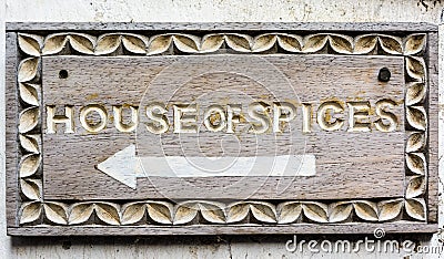 House of spices sign Stock Photo