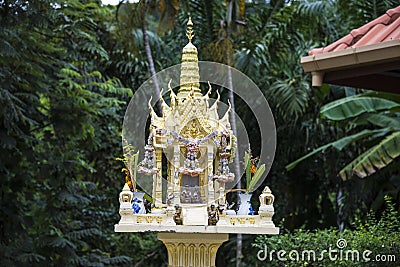 House for spirits in Thailand on the island of Phuket. Day 16 December 2018 Editorial Stock Photo