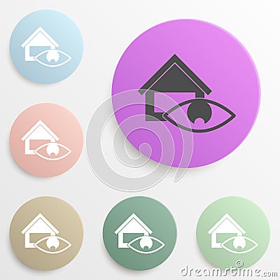 house supervision badge color set. Simple glyph, flat vector of web icons for ui and ux, website or mobile application Stock Photo