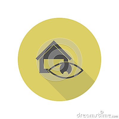 house supervision long shadow icon. Simple glyph, flat vector of web icons for ui and ux, website or mobile application Stock Photo