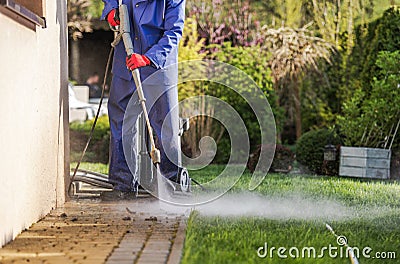 House Surroundings Maintenance Stock Photo