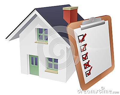 House and Survey Clipboard Concept Vector Illustration