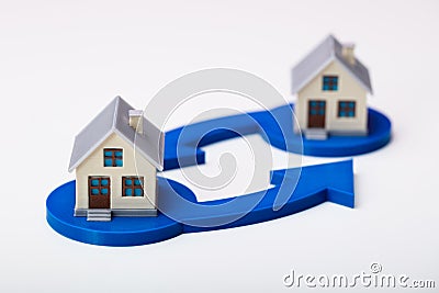 House Swapping Concept Stock Photo