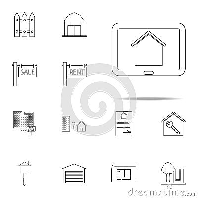 house on tablet screen icon. web icons universal set for web and mobile Stock Photo