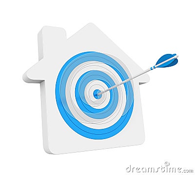 House Target Sign Isolated House Hunting Concept Stock Photo