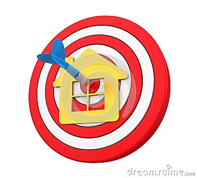House Target Sign Isolated House Hunting Concept Stock Photo