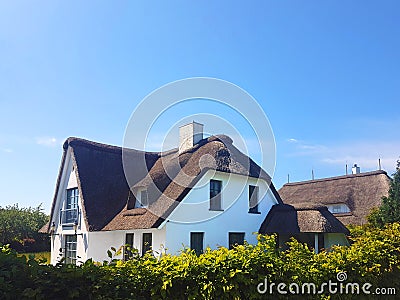 house with thatched roofs Stock Photo