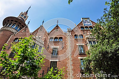 House with thorns or Casa de les Punxes (Casa Terradas) house in Barcelona, Spain Stock Photo