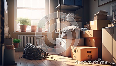 From House to Home: The Logistics of Moving and Delivery Make Moving Day a Success - ai generated Stock Photo