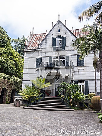 House in Tropical Garden at Monte above Funchal Madeira Editorial Stock Photo