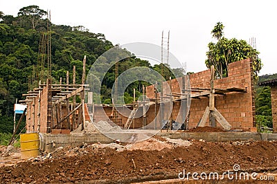 House Under Construction Stock Photo