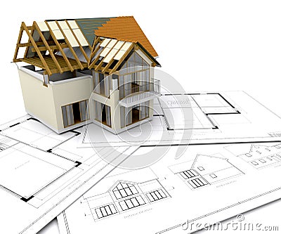 House under construction Stock Photo