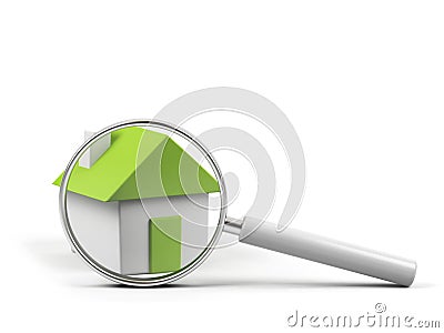 House under loupe Stock Photo