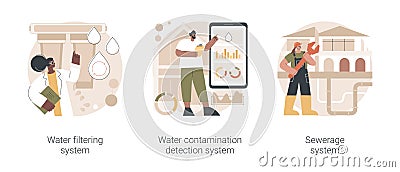 House utilities abstract concept vector illustrations. Vector Illustration