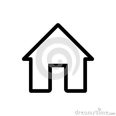 House vector icon. Black and white home illustration. Outline linear house icon for mobile applications. Vector Illustration