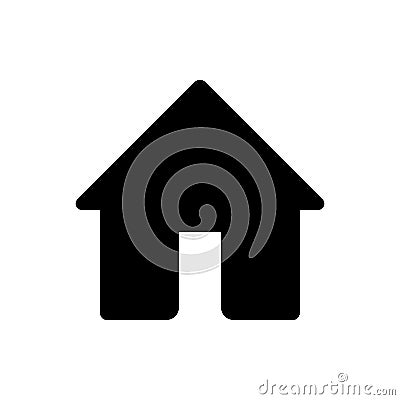 House vector icon. Black and white home illustration. Solid linear house icon for mobile applications. Vector Illustration