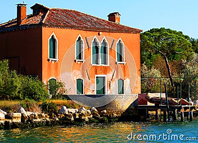 House in the Venice lagoon Stock Photo