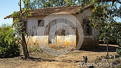 House very simple and poorly cared for a poor farm in Brazil Stock Photo