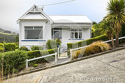 A house at the very steep Baldwin Road Stock Photo