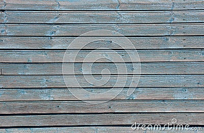 House wall with shabby light blue planks, texture Stock Photo